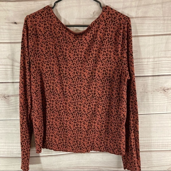 Asos Burnt Orange Leopard Print Button Up Top - Picture 8 of 10